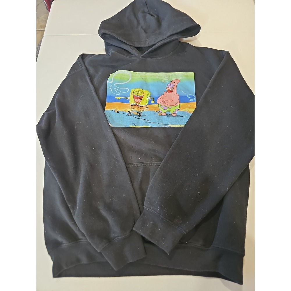 SpongeBob SquarePants Patrick Black Pullover Hoodie Large‎ Graphic...